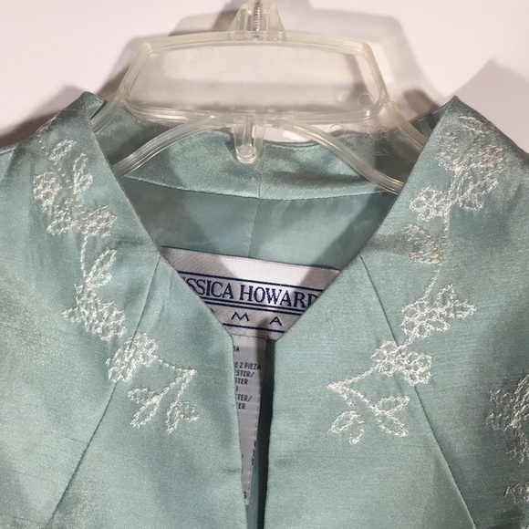 JESSICA HOWARD Embroidered Mandarin Style Silk-Look Evening Special Occasion - Picture 3 of 15